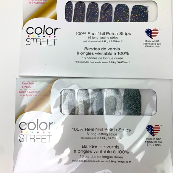 NWT Colorstreet nail strips set of 2 Deepwater navy sparkle Lightyear glitter - Picture 1 of 6